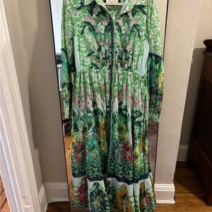 Floral Green Maxi Dress